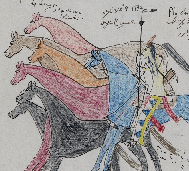Ledger drawing by Sioux chief White Bull