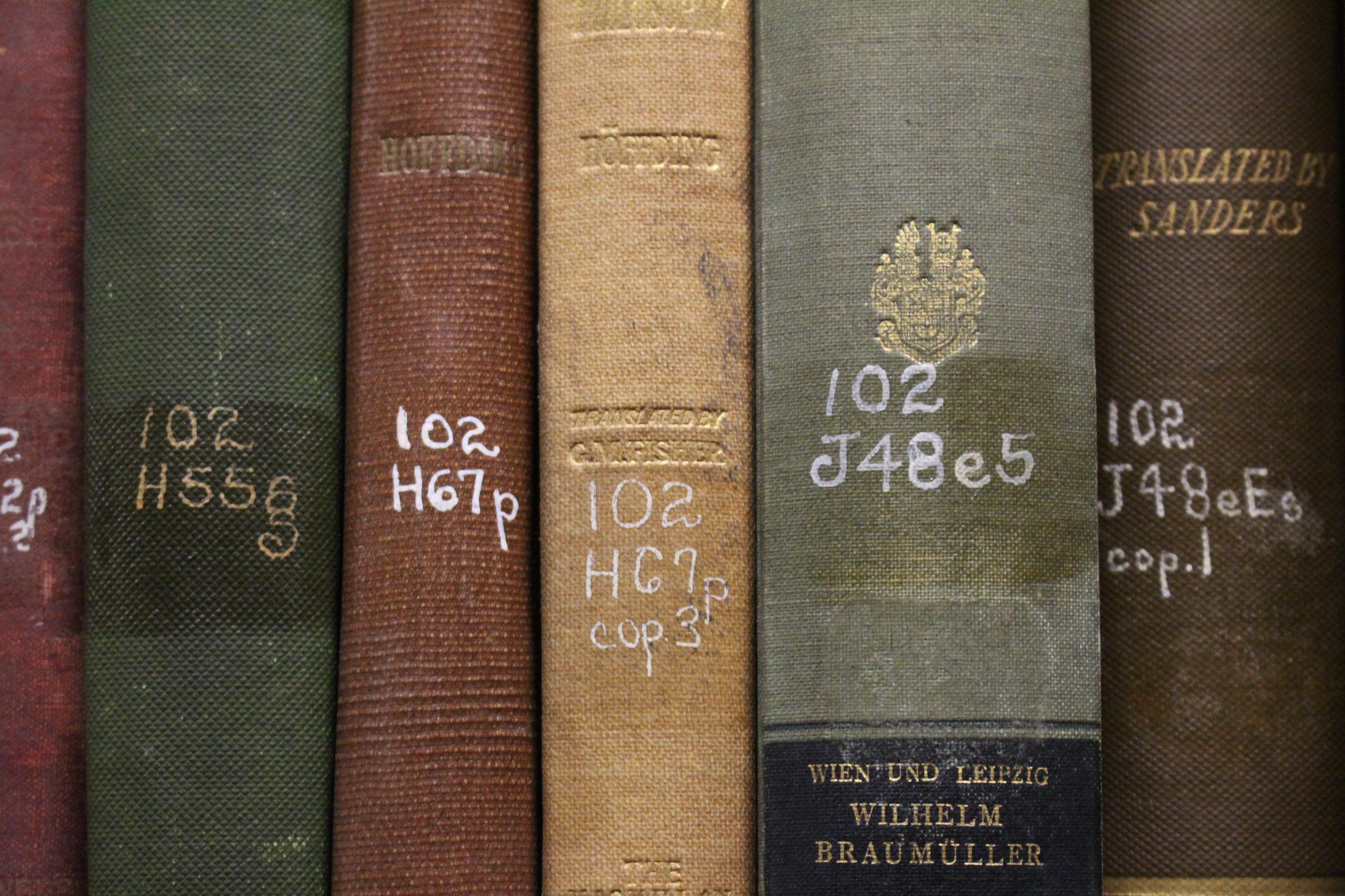 Books shelved in Dewey Decimal System
