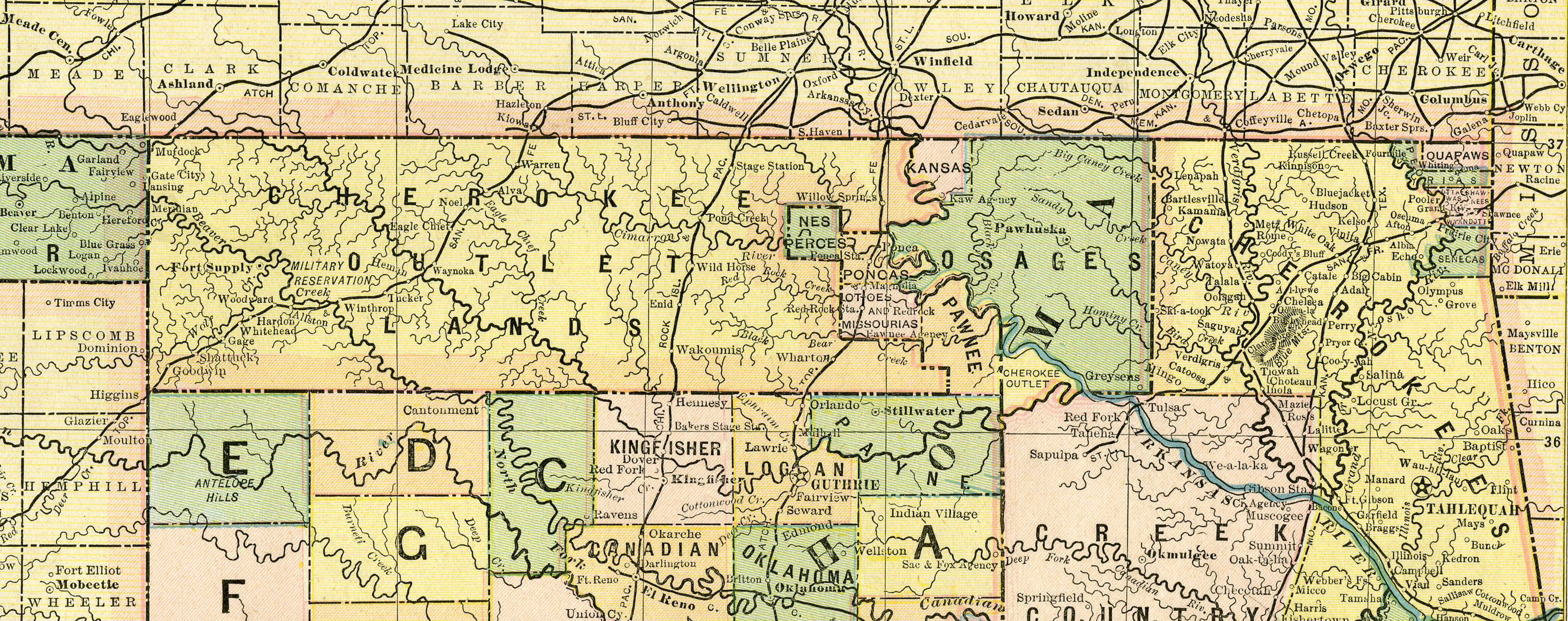 Map of the Cherokee Outlet