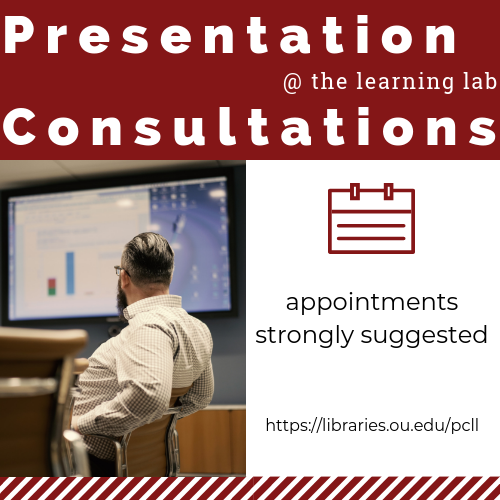 Presentations Consultations at the learning lab appointments