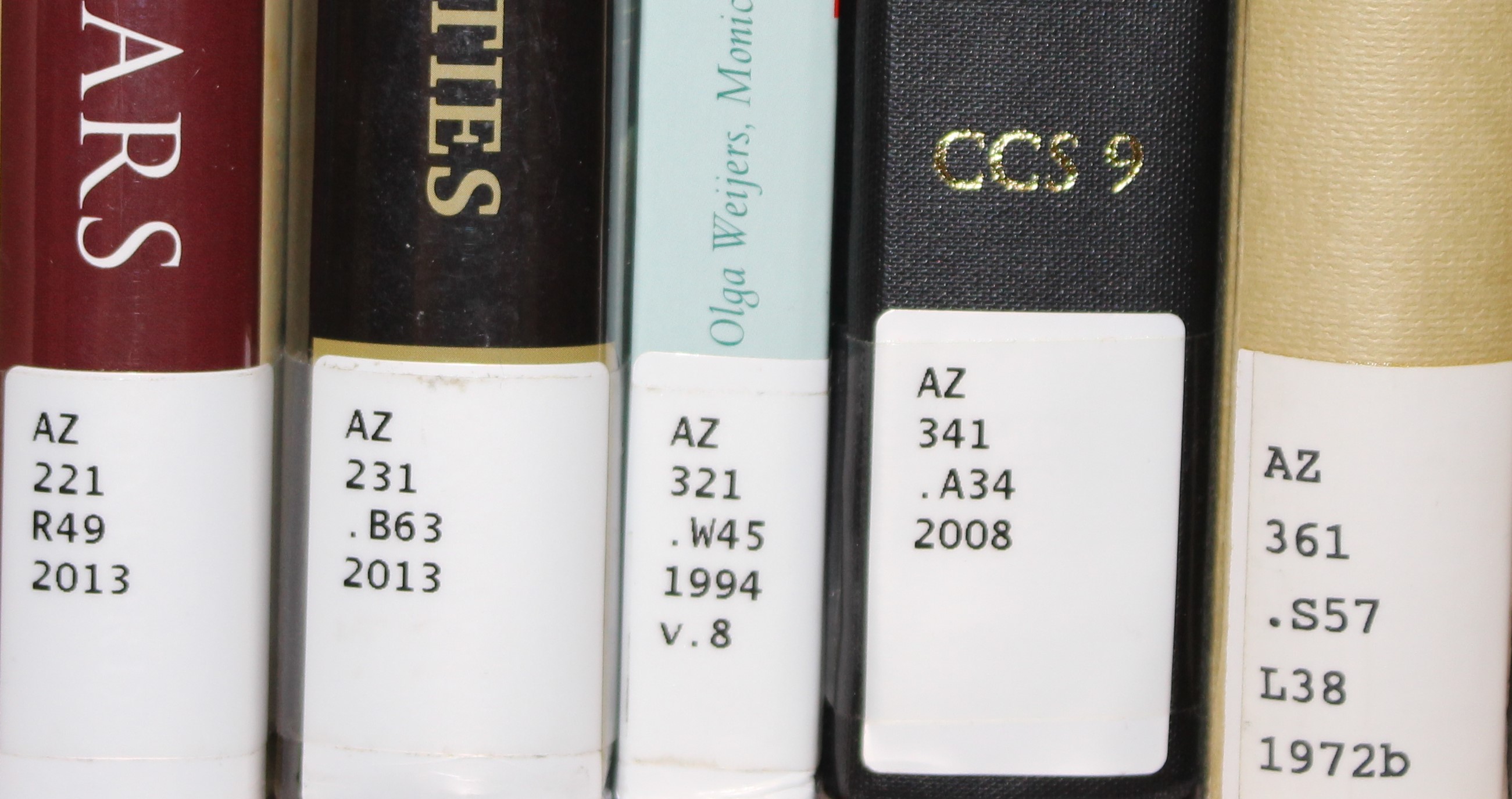 Books in Call Number order based on the second line