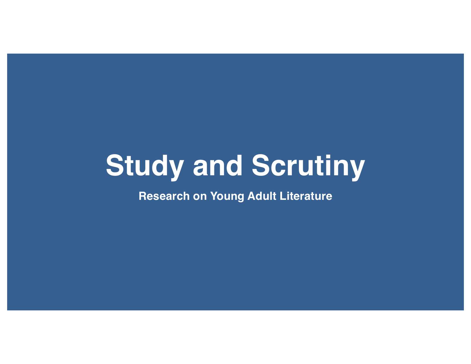 Study and Scrutiny logo on blue background