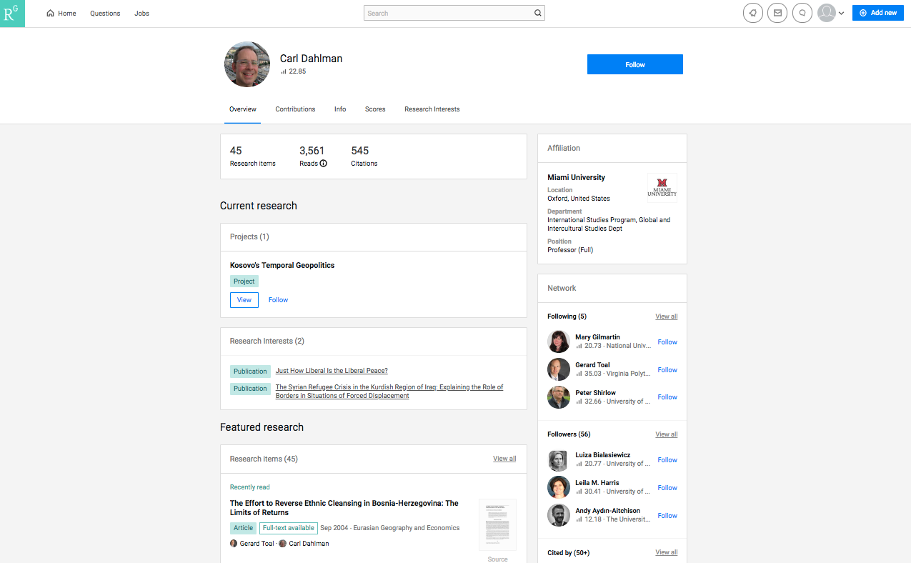 how to cite researchgate paper