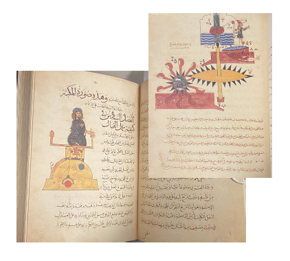 Images from facsimile of Arabic manuscript book on inventions