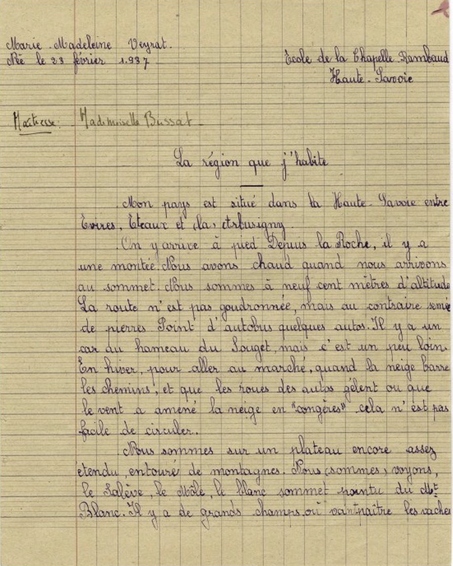 Image of manuscript letter from French portfolio 