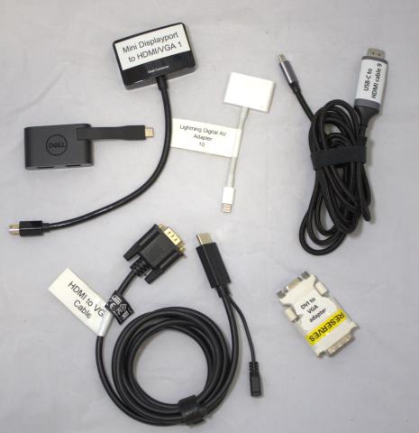 Adapters and cables available for rent